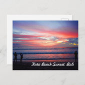 Kuta Beach Sunset, Bali Indonesia Briefkaart (Voorkant / Achterkant)