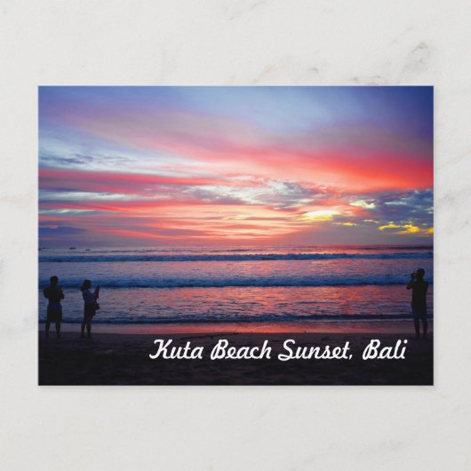 Kuta Beach Sunset, Bali Indonesia Briefkaart (Voorkant)