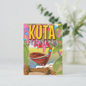 Kuta Indonesië reisposter Briefkaart (Staand voorkant)