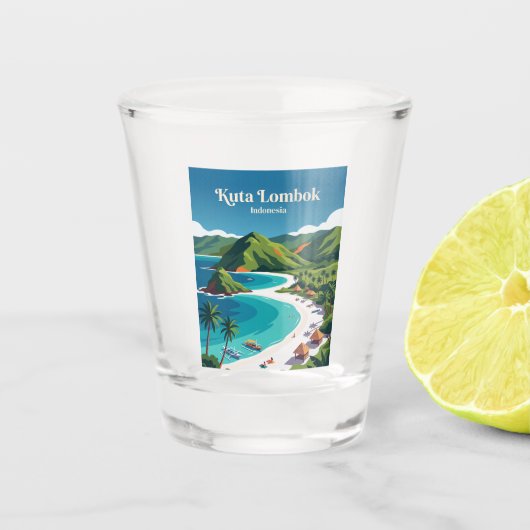 Kuta Lombok Indonesië Shot Glas (Voorkant)