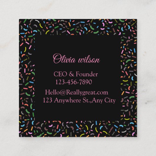 Kutbakkerijplein, 2,5-inch x 2,5-inch Visitekaartj Vierkante Visitekaartje (Achterkant)