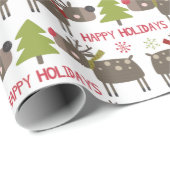 Kutbare rendierrendiertjes met kerstbomen cadeaupapier (Rol Hoek)