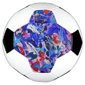 Kutblauw abstract schilderij voetbal (Gedraaid)