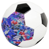 Kutblauw abstract schilderij voetbal (Drie kwart)