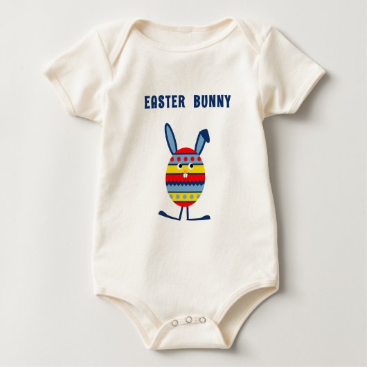 Kutblauw paasei romper (Voorkant)