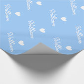 Kutblauw verpakkingspapier | naam van het hart en  cadeaupapier (Hoek)