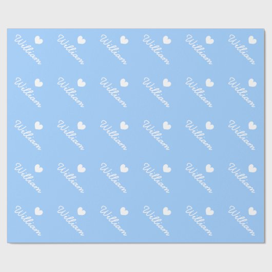 Kutblauw verpakkingspapier | naam van het hart en  cadeaupapier (Vlak)