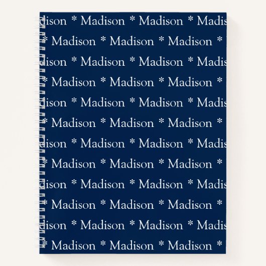 Kutblauw wit, op maat gesneden naampatroon notitieboek (Voorkant)