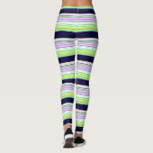 Kutblauwe kleurige strepen leggings (Achterkant)