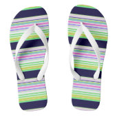 Kutblauwe kleurige strepen teenslippers (Voetbed)