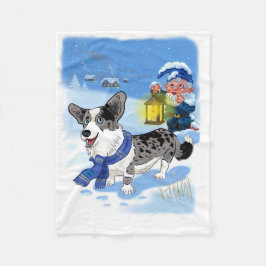 Kutblauwe merel in de sneeuw fleece deken