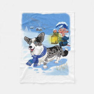 Kutblauwe merel in de sneeuw fleece deken