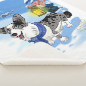 Kutblauwe merel in de sneeuw sherpa deken (3/4)