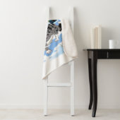 Kutblauwe merel in de sneeuw sherpa deken (In situ)