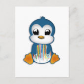 Kutblauwe oranje pinguïn briefkaart (Voorkant)