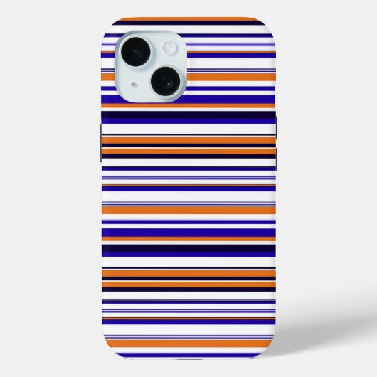 Kutblauwe oranje strepen Case-Mate iPhone case (Achterkant)