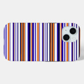 Kutblauwe oranje strepen Case-Mate iPhone case (Achterkant (horizontaal))