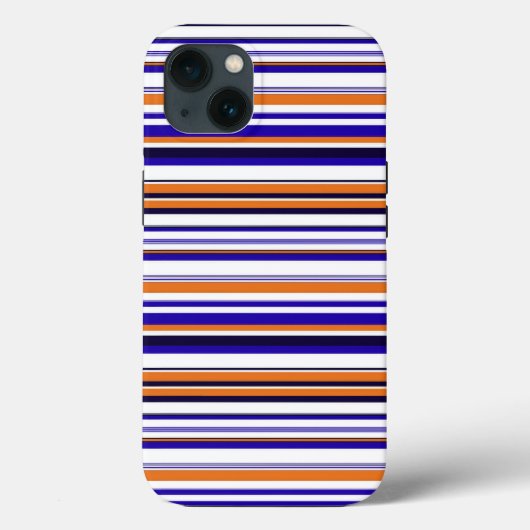Kutblauwe oranje strepen Case-Mate iPhone case (Achterkant)