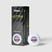 Kutblauwe oranje strepen golfballen (Verpakking)