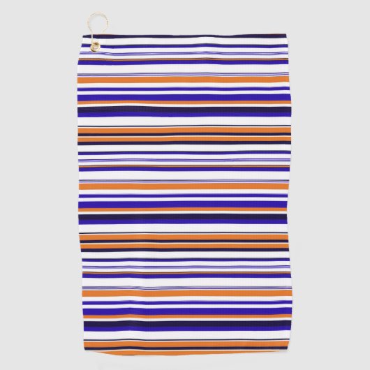 Kutblauwe oranje strepen golfhanddoek (Voorkant)