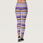 Kutblauwe oranje strepen leggings (Achterkant)