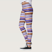 Kutblauwe oranje strepen leggings (Links)