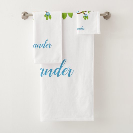 Kutblauwe uil op een tak bad handdoek (Insitu)