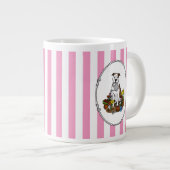 Kutbloemige tuinbouwstip (lt brindle wit 3) grote koffiekop (Voorkant rechts)