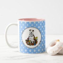 Kutbloemige tuinbouwstip (lt brindle wit 3) tweekleurige koffiemok