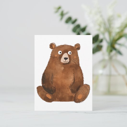 Kutbruin beer briefkaart (Staand voorkant)