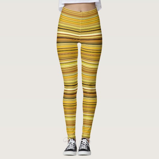 Kutbruine gouden strepen leggings (Voorkant)