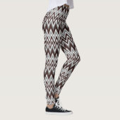 Kutbruine zigzag-lijnen leggings (Rechts)