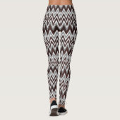 Kutbruine zigzag-lijnen leggings (Achterkant)