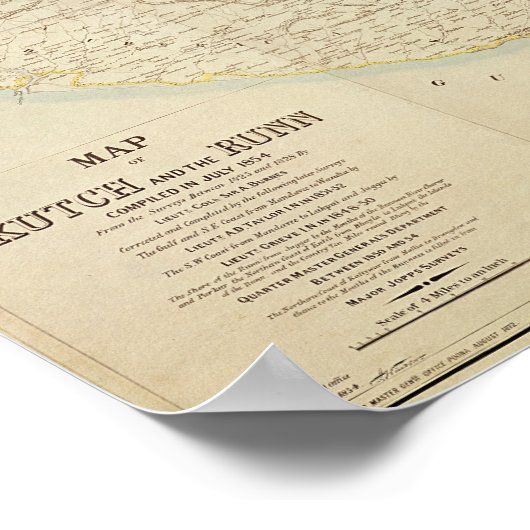 Kutch and Runn, India, 1854 Poster (Hoek)