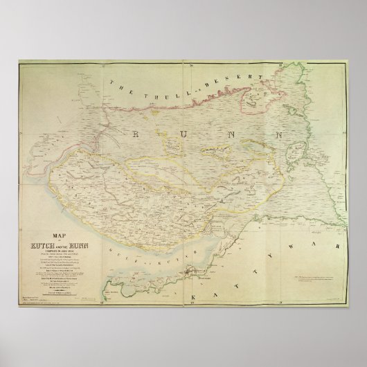 Kutch and Runn, India, 1854 Poster (Voorkant)