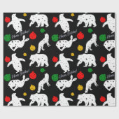 Kutdieren en siervoorwerpen op zwarte achtergrond cadeaupapier (Vlak)