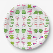 Kutdierkikkers en -flamingos papieren bordje (Voorkant)