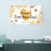 Kute 1e bijendag! Eerste verjaardag Spandoek (Beurs)