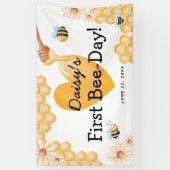 Kute 1e bijendag! Eerste verjaardag Spandoek (Verticaal)