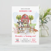 Kute 1e geboorte van boerderijdieren Barnyard-Kind Kaart (Staand voorkant)