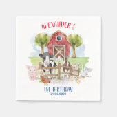 Kute 1e geboorte van boerderijdieren Barnyard-Kind Servet (Voorkant)