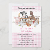 Kute 1e verjaardag boerderijdieren Barnyard Kind I Kaart (Voorkant)