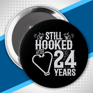 Kute 24e Jubileum paren gehuwd 24 jaar Ronde Button 4,0 Cm