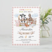 Kute 2e verjaardag boerderijdieren Barnyard Kinder Kaart (Staand voorkant)