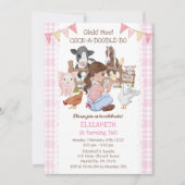 Kute 2e verjaardag boerderijdieren Barnyard Kinder Kaart (Voorkant)