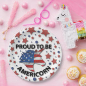 Kute 4 juli red, white and blue Americorn Papieren Bordje (Feest)