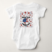 Kute 4 juli red, white and blue Americorn Romper (Achterkant)