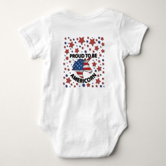 Kute 4 juli red, white and blue Americorn Romper (Achterkant)