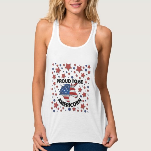 Kute 4 juli red, white and blue Americorn Tanktop (Voorkant)