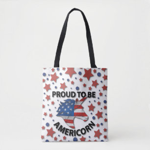 Kute 4 juli red, white and blue Americorn Tote Bag